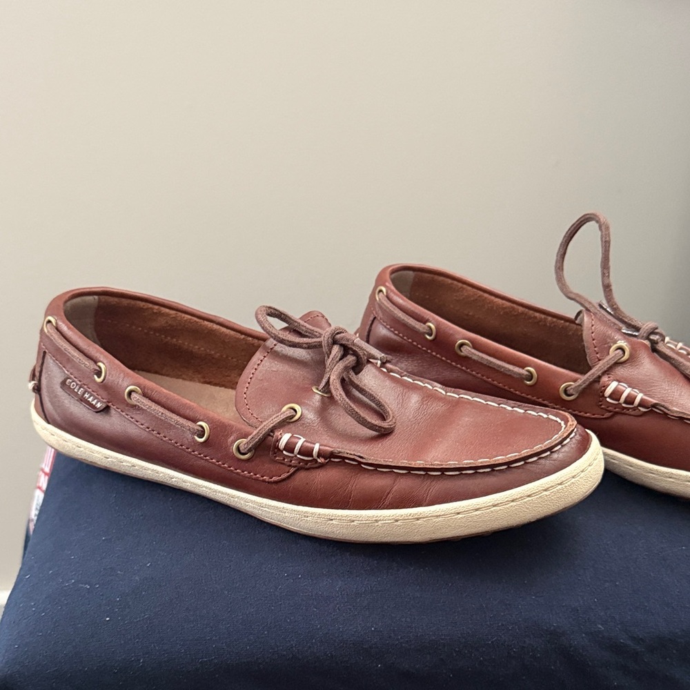 Cole Haan Men's Tan Leather Boat Shoes